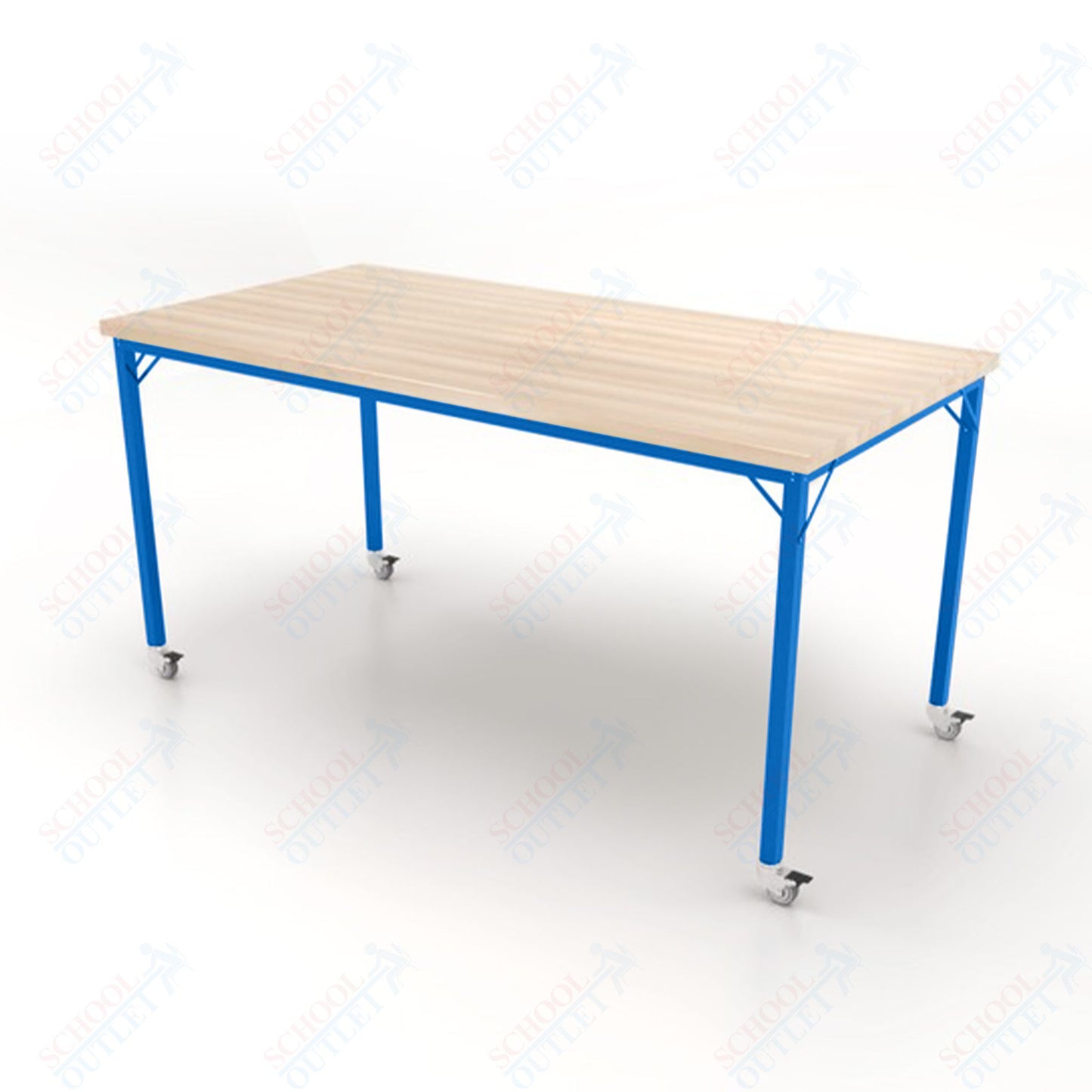 CEF Brainstorm Workbench 42" Height with Maple Butcher Block Top and Steel Frame for 6th Grade and Up - SchoolOutlet