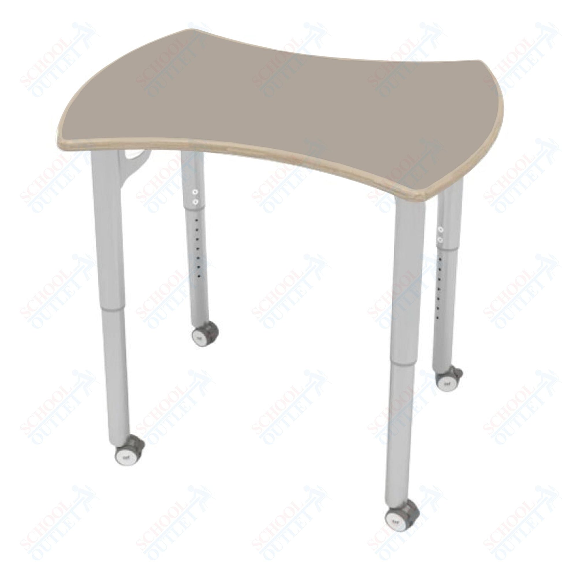 CEF ESTO Hourglass Student Desk 33.25" x 17.25" Fenix Top on Baltic Birch and Adjustable Height Legs - SchoolOutlet