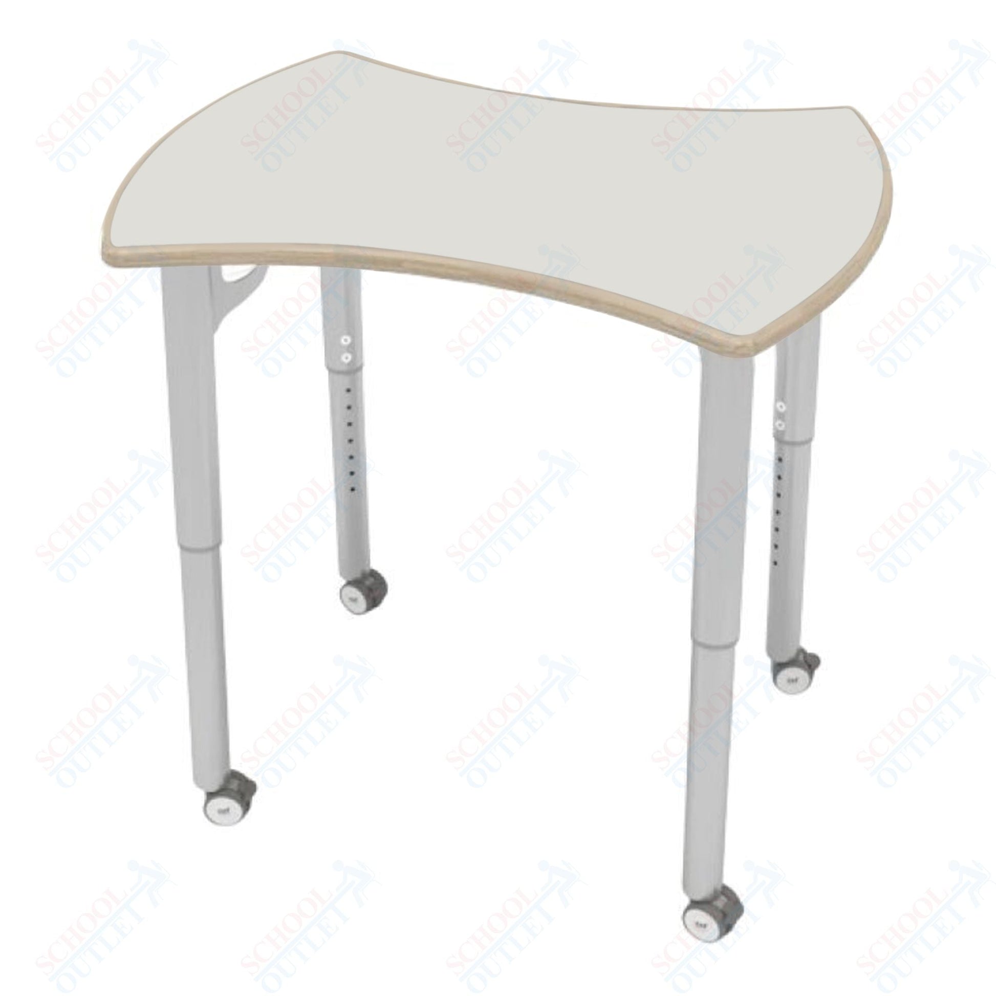 CEF ESTO Hourglass Student Desk 33.25" x 17.25" Fenix Top on Baltic Birch and Adjustable Height Legs - SchoolOutlet