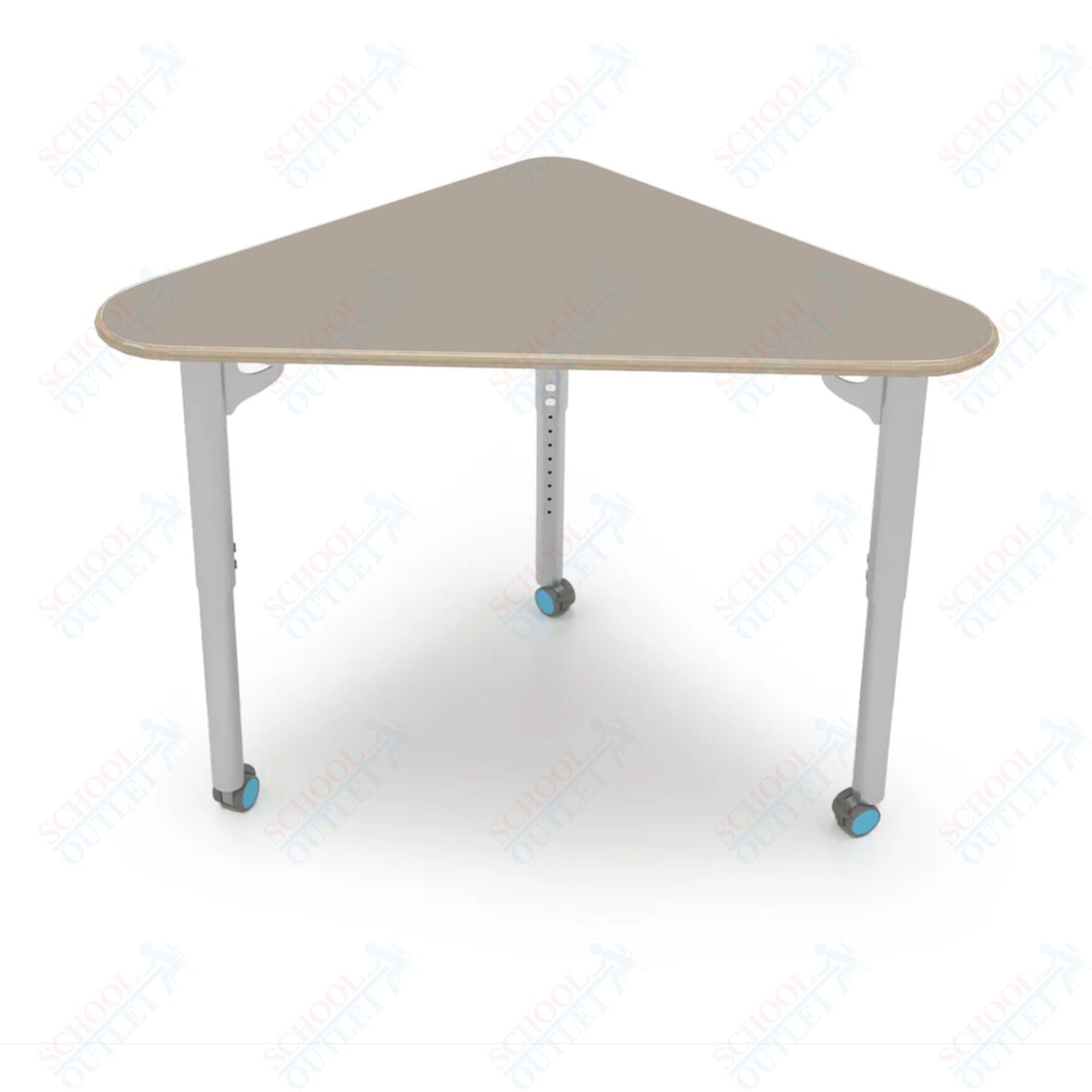 CEF ESTO Triangle Student Desk 41" x 25.25" Fenix Top on Baltic Birch and Adjustable Height Legs - SchoolOutlet