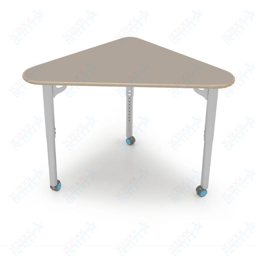 CEF ESTO Triangle Student Desk 41" x 25.25" Fenix Top on Baltic Birch and Adjustable Height Legs - SchoolOutlet