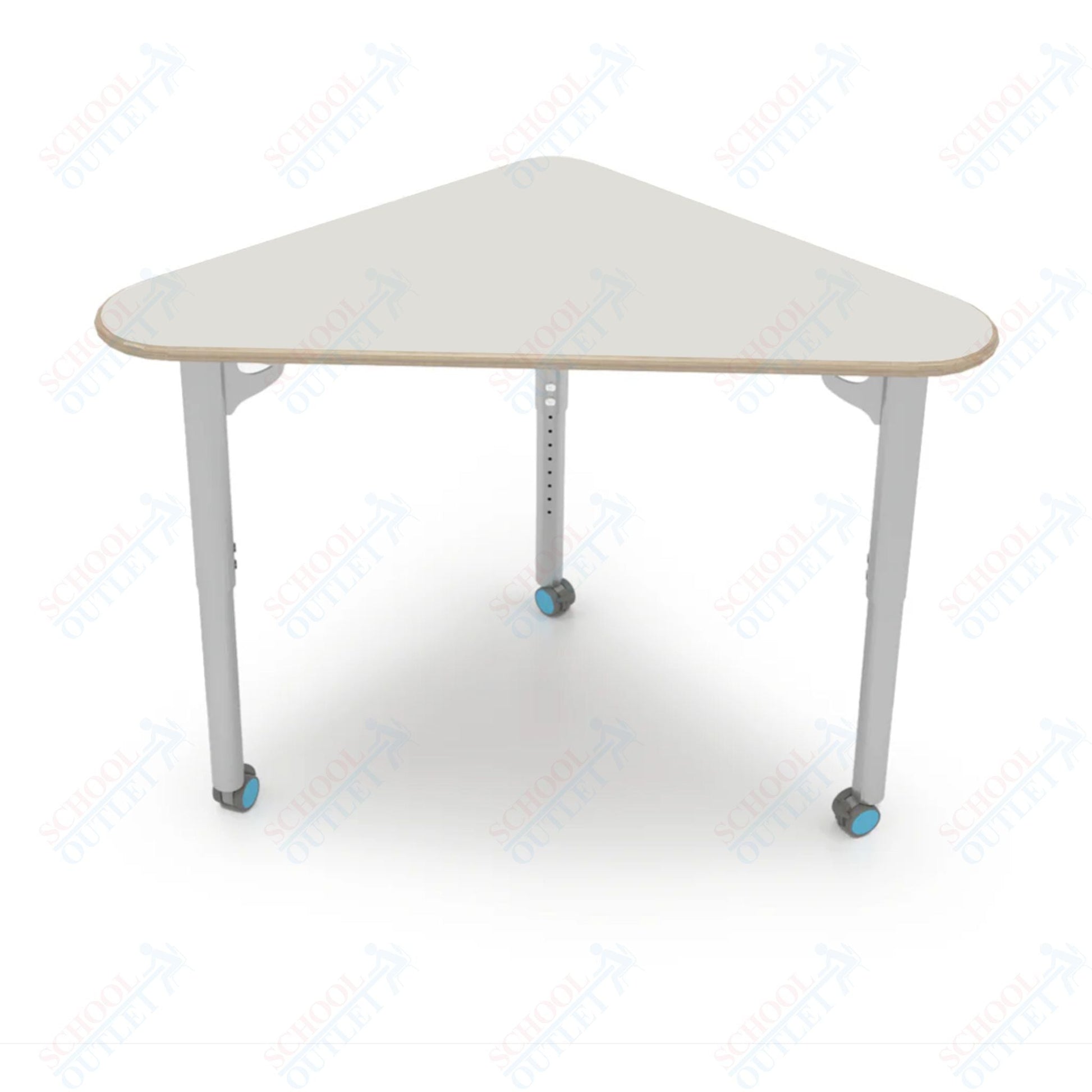 CEF ESTO Triangle Student Desk 41" x 25.25" Fenix Top on Baltic Birch and Adjustable Height Legs - SchoolOutlet