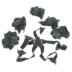 Angeles Buggy Black Seat Harness Set of 6 (AFB6357)