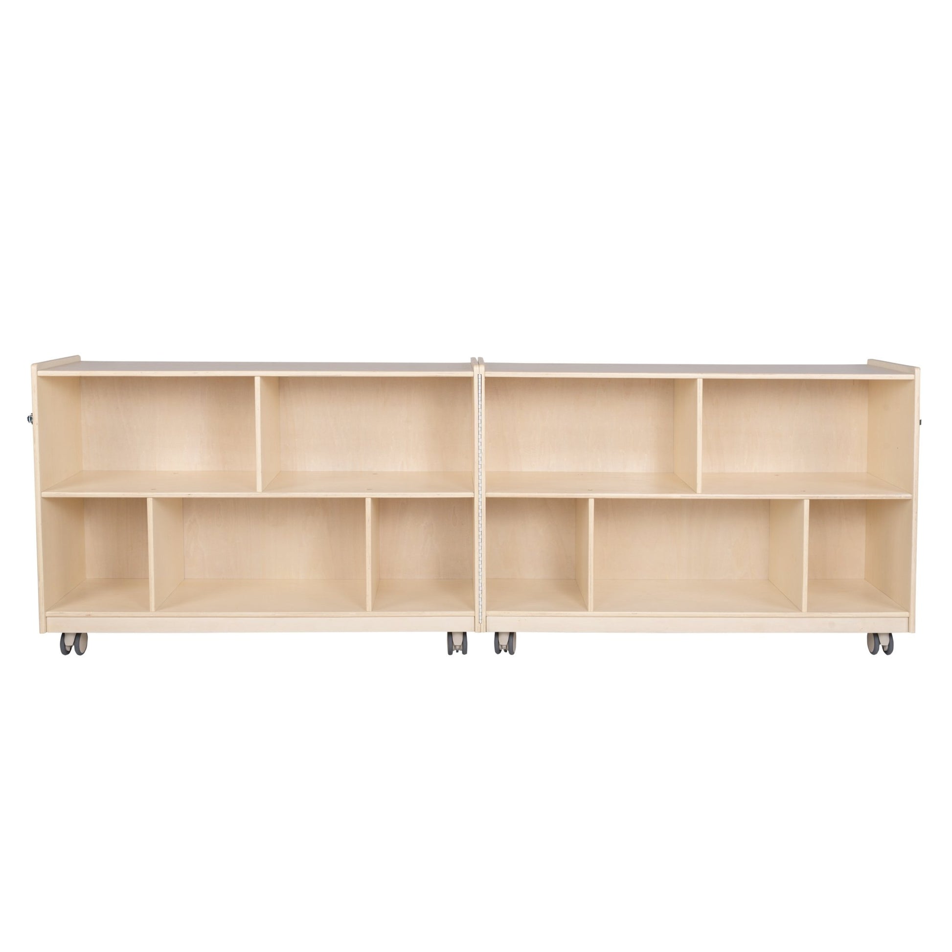 Angeles Birch Mobile 30"H 2-Shelf Fold-N-Lock Storage (AG1007-2) - SchoolOutlet