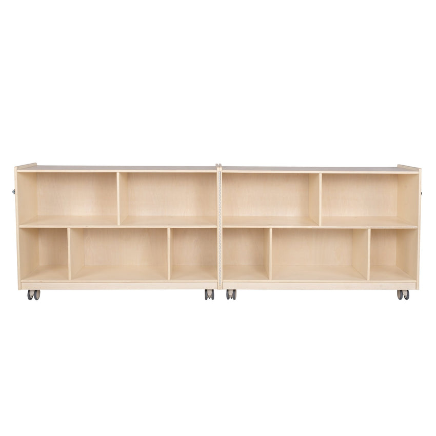 Angeles Birch Mobile 30"H 2-Shelf Fold-N-Lock Storage (AG1007-2) - SchoolOutlet