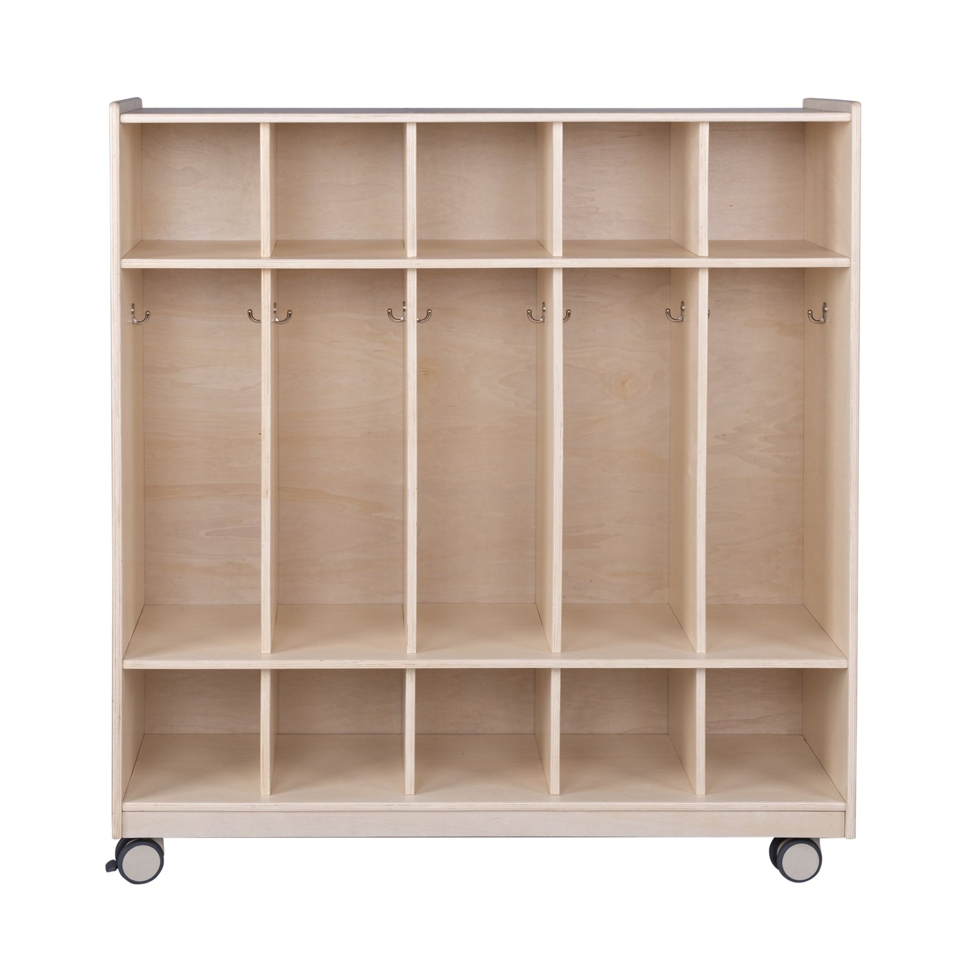 Angeles Birch Mobile 5-Section Locker with Shoe Storage (AG1057) - SchoolOutlet