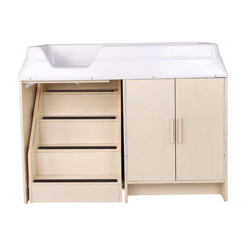 Angeles Birch Infant Changing Table with Stairs - Assembled (AG7550A) - SchoolOutlet
