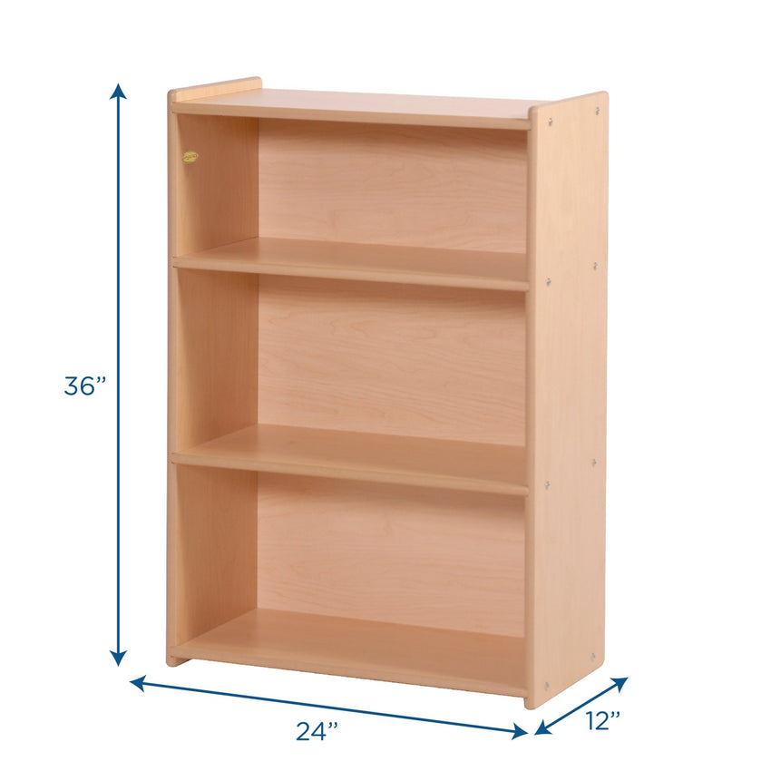 Angeles Value Line Narrow 3-Shelf Storage - 24"L x 12"W x 36"H (ANG7083) - SchoolOutlet