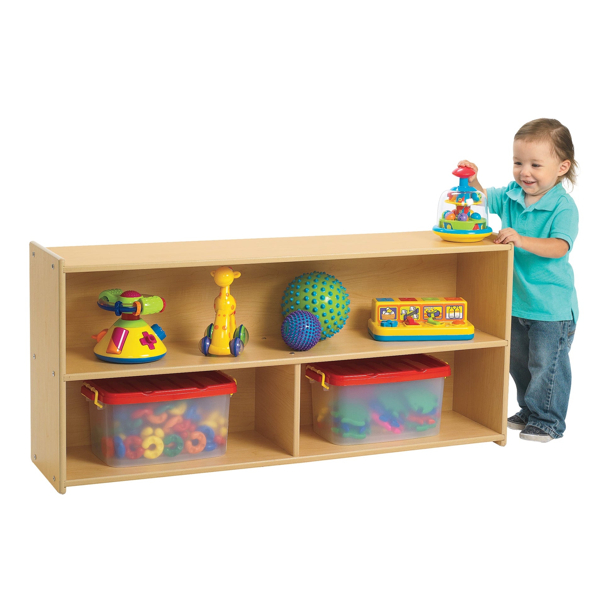 Angeles Value Line Toddler 2-Shelf Storage - 48"L x 12"W x 23"H (ANG7148) - SchoolOutlet