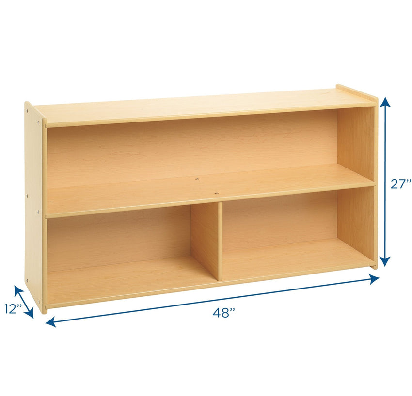 Angeles Value Line Preschool 2-Shelf Storage - 48"L x 12"W x 27"H (ANG7149) - SchoolOutlet