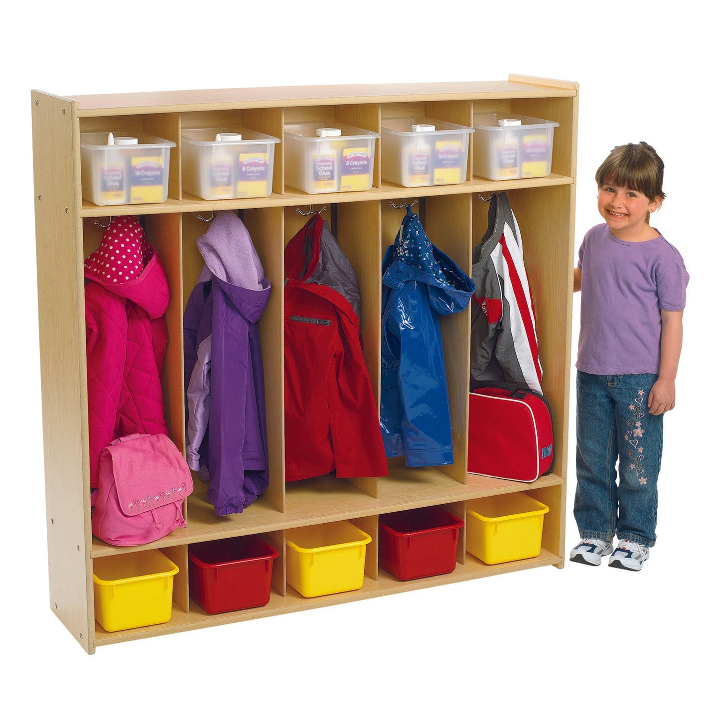Angeles Value Line 5-Section Locker - 48"L x 12"W x 48"H (ANG7154) - SchoolOutlet
