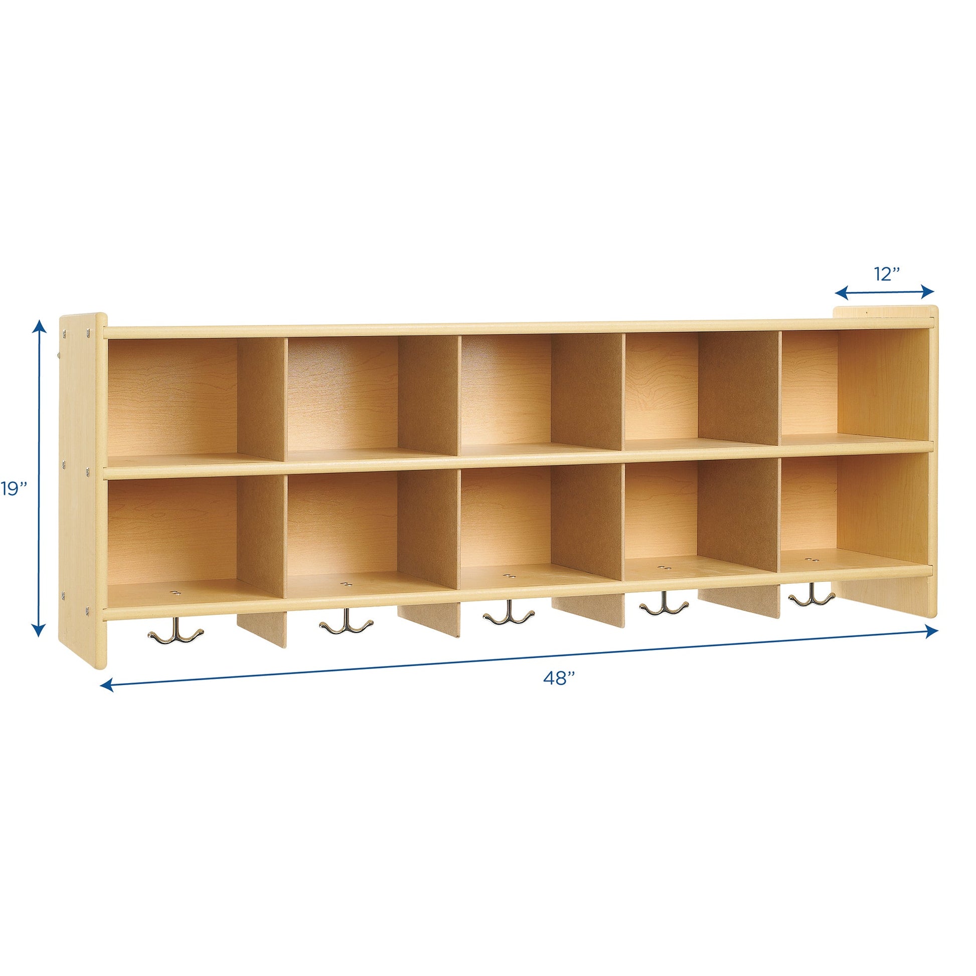 Angeles Value Line 10 Section Wall Locker - 48"L x 12"W x 19"H (ANG7160) - SchoolOutlet