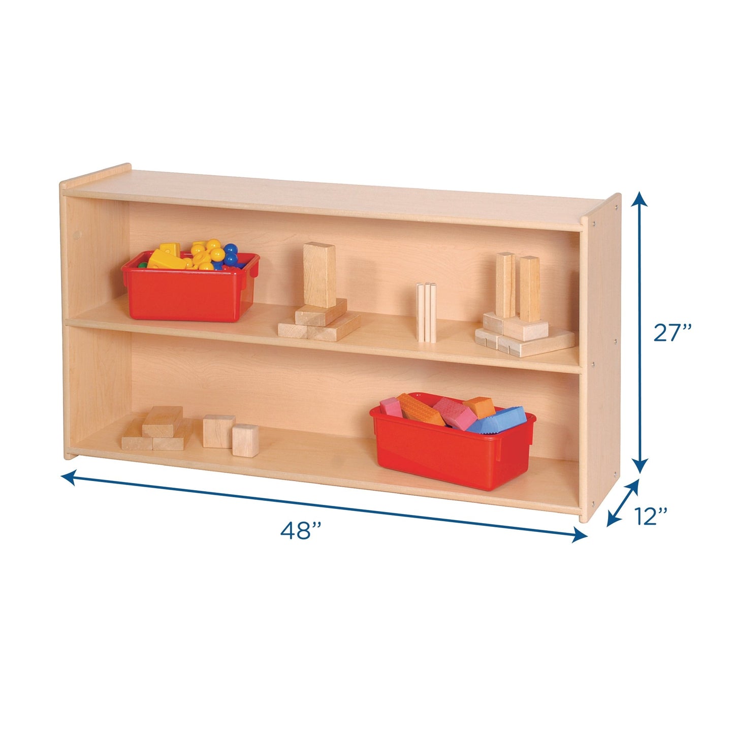 Angeles Value Line 48"L 2-Shelf Storage - 48"L x 12"W x 27"H (ANG7173) - SchoolOutlet