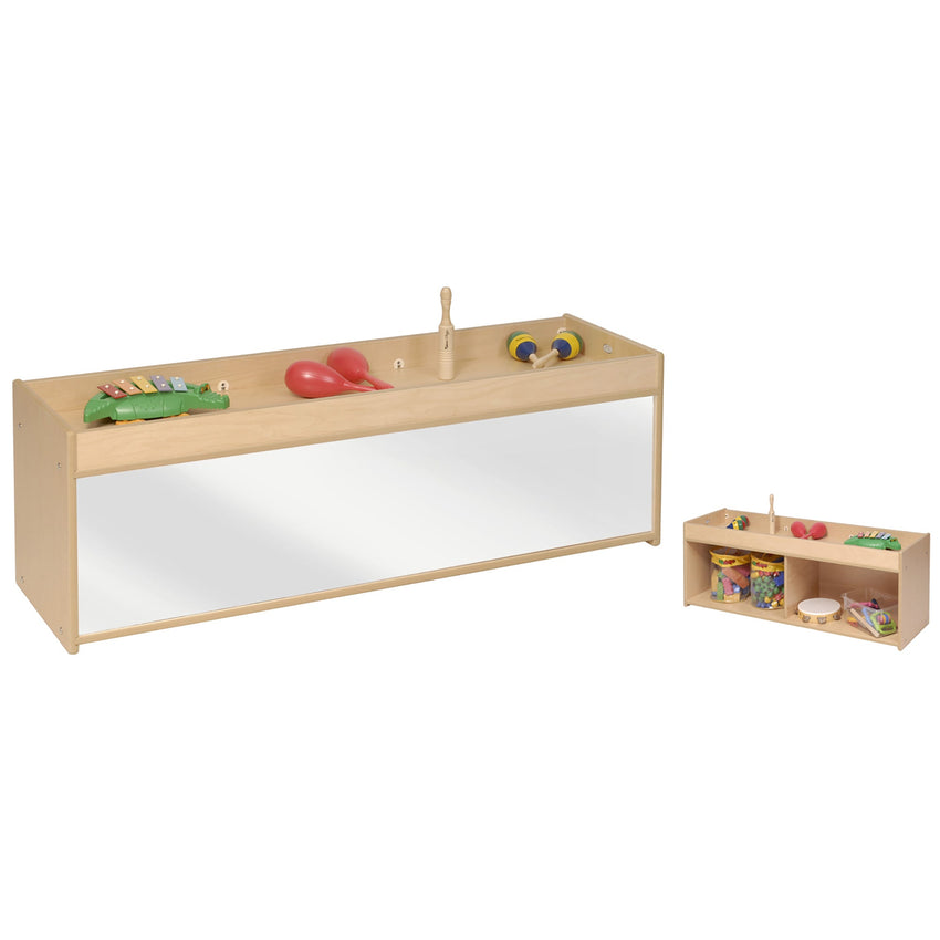 Angeles Value Line Toddler Storage Shelves with Mirror Back - 48"L x 15"W x 17"H (ANG7177) - SchoolOutlet