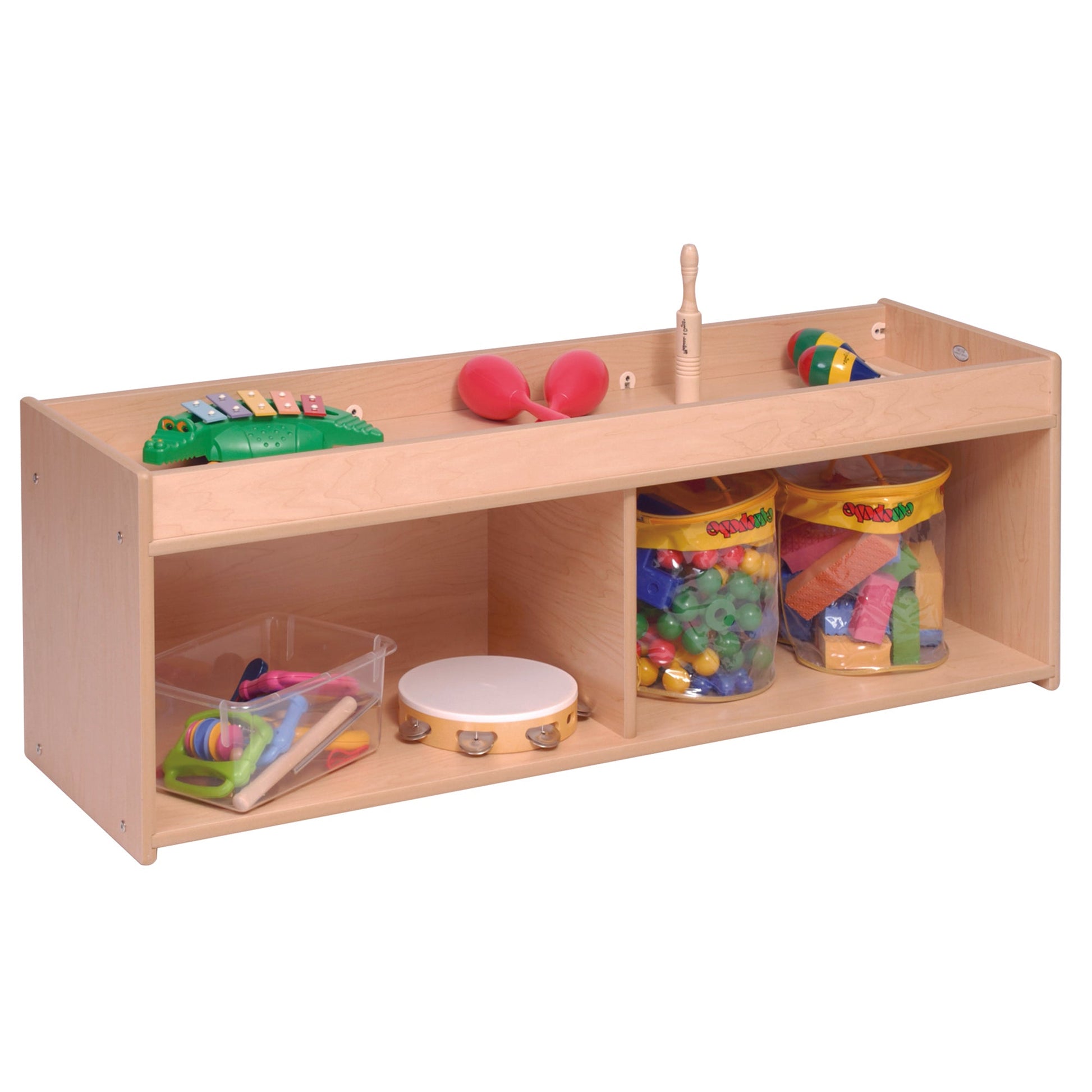 Angeles Value Line Toddler Storage Shelves with Mirror Back - 48"L x 15"W x 17"H (ANG7177) - SchoolOutlet