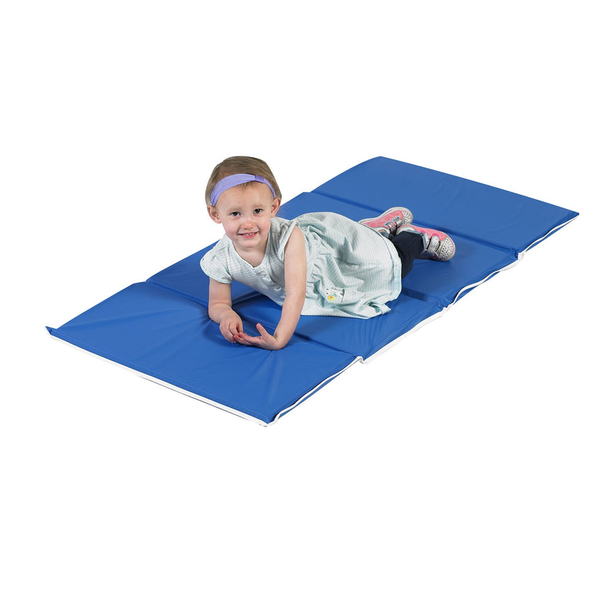 Children's Factory 1" Tough Duty Folding Rest Mat - Blue (CF400-002) - SchoolOutlet