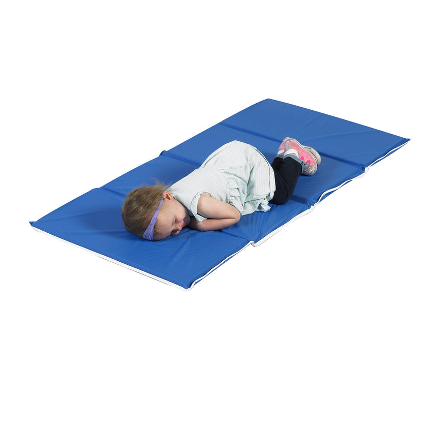 Children's Factory 1" Tough Duty Folding Rest Mat - Blue (CF400-002) - SchoolOutlet