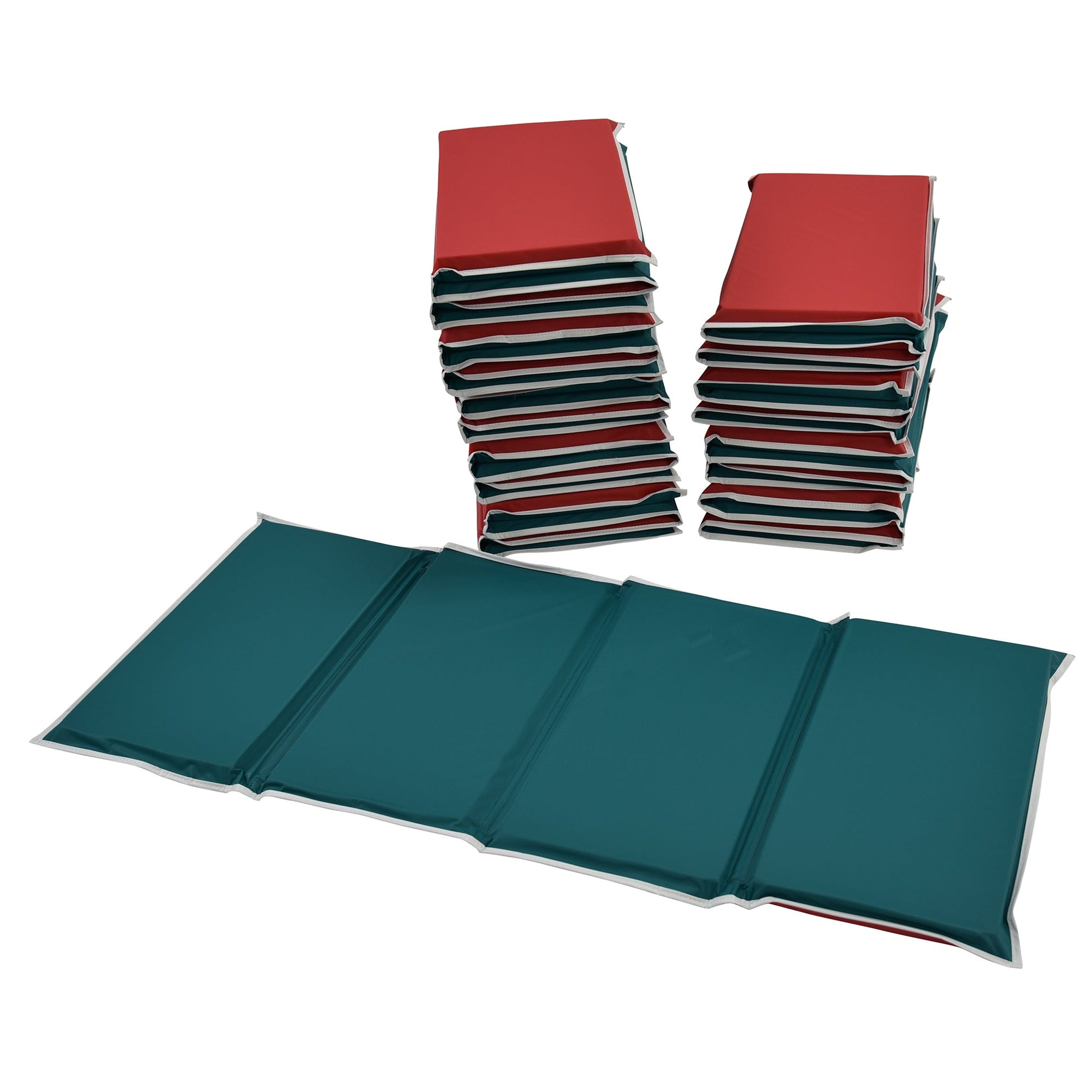 Children's Factory Pillow Rest Mat - Set of 10 - Red/Green (CF400-011) - SchoolOutlet