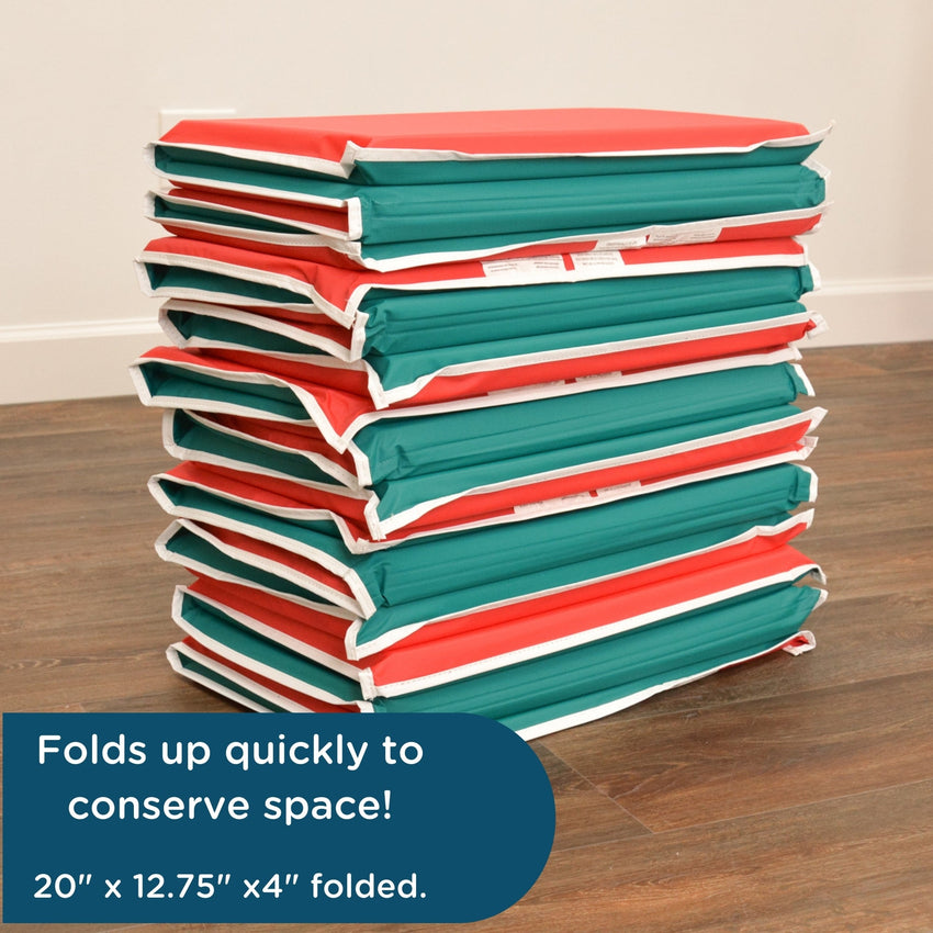 Children's Factory Pillow Rest Mat - Set of 10 - Red/Green (CF400-011) - SchoolOutlet