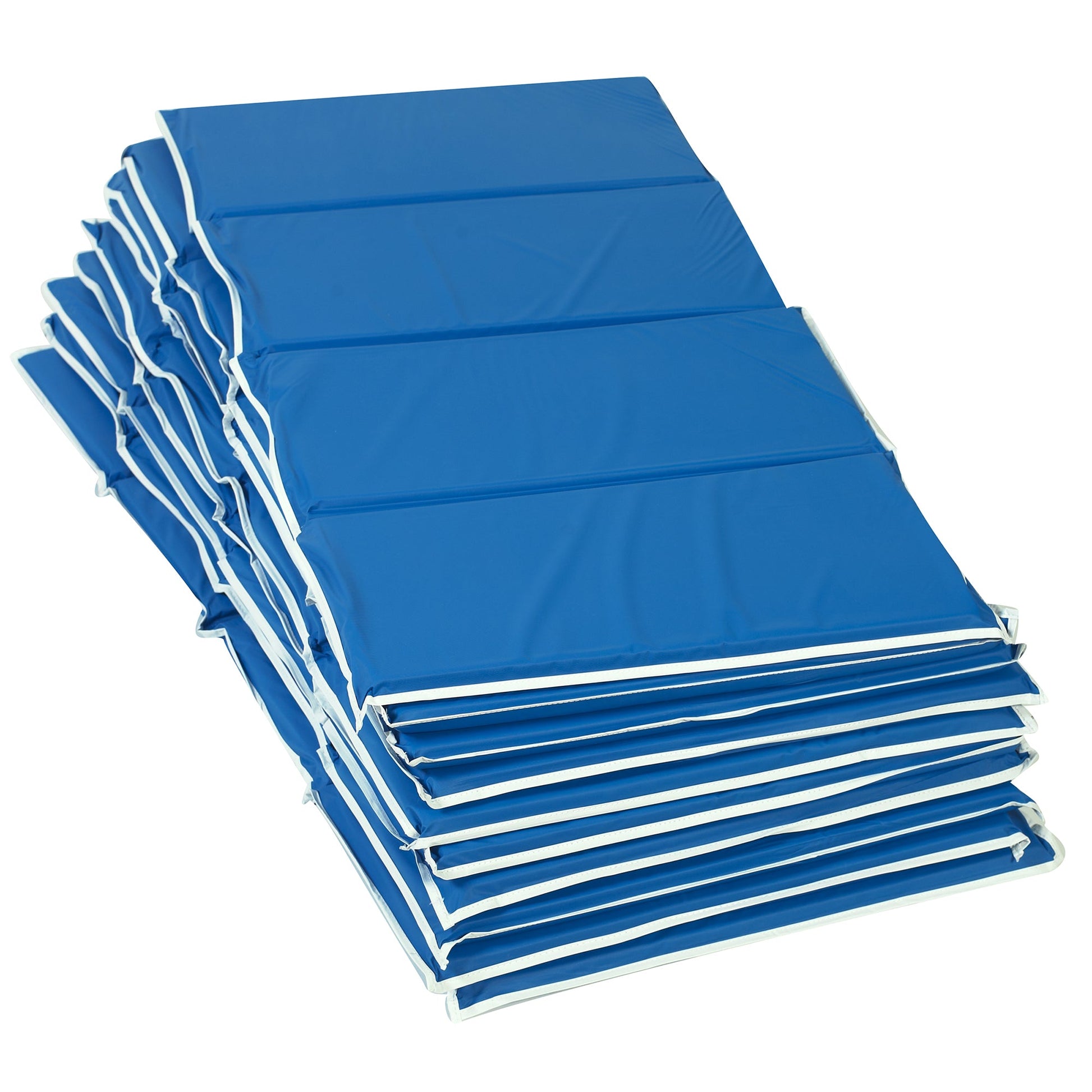 Children's Factory 1" Tough Duty Folding Rest Mat - Set of 10 - Blue (CF400-052) - SchoolOutlet