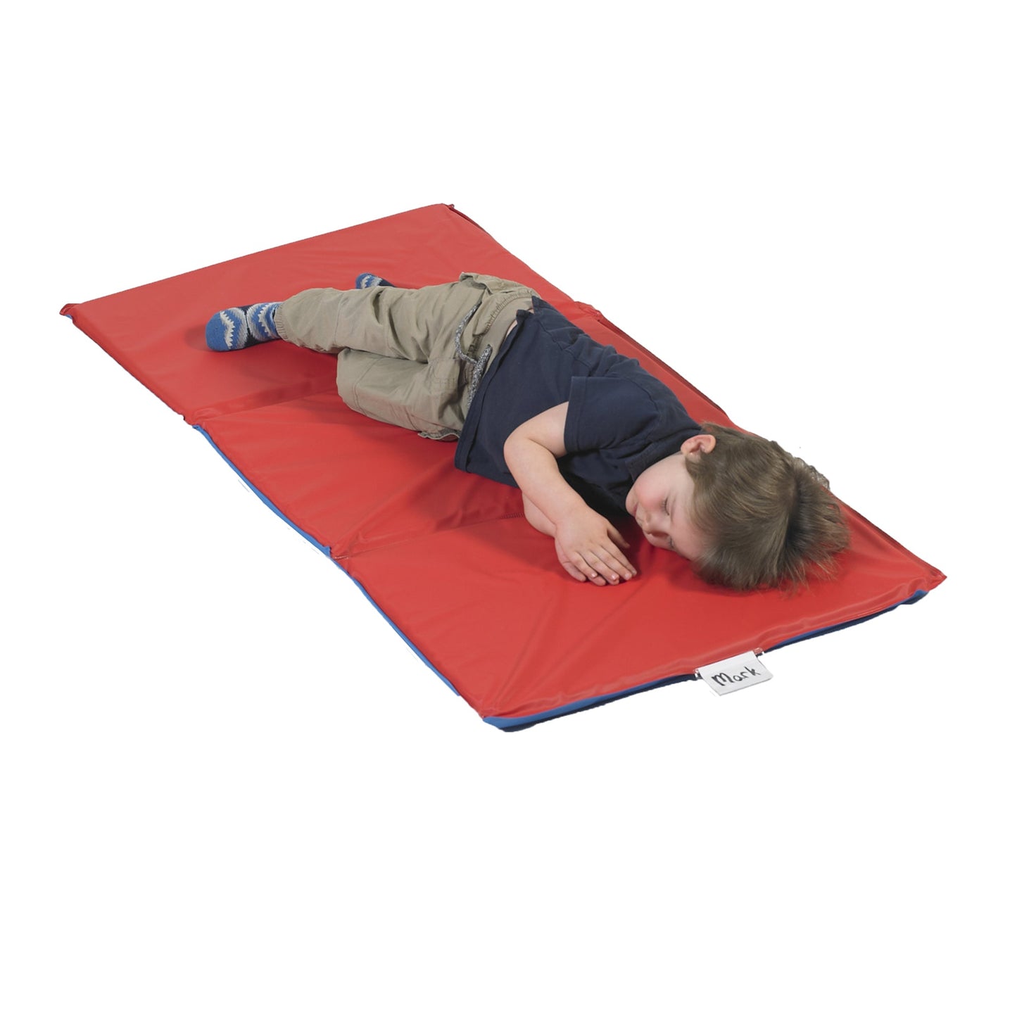 Children's Factory 1" Infection Control 3 Section Folding Rest Mat - Red/Blue (CF400-502RB) - SchoolOutlet