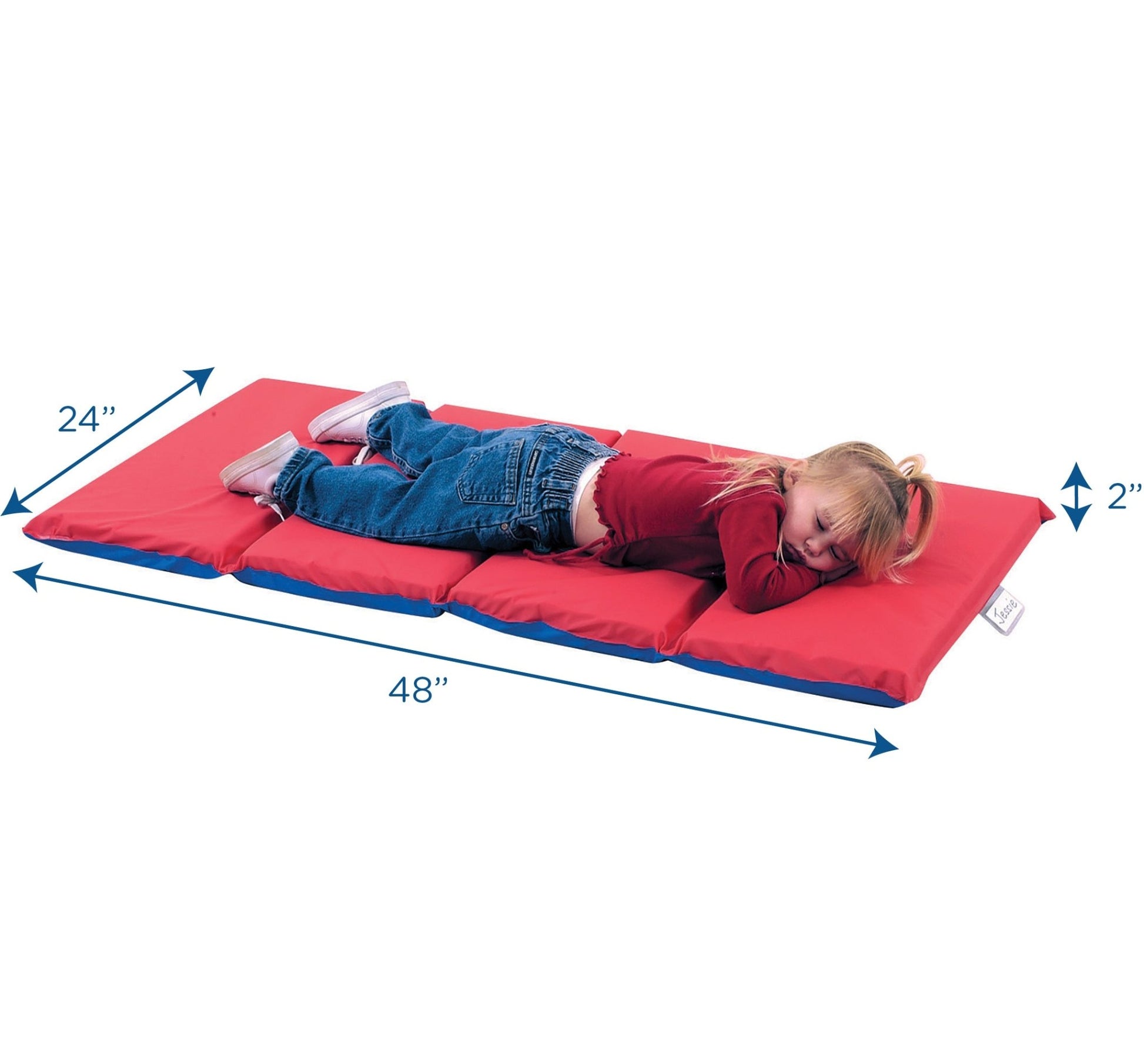 Angeles 2" Infection Control Folding Mat - Red/Blue 4 Sections (CF400-509RB) - SchoolOutlet