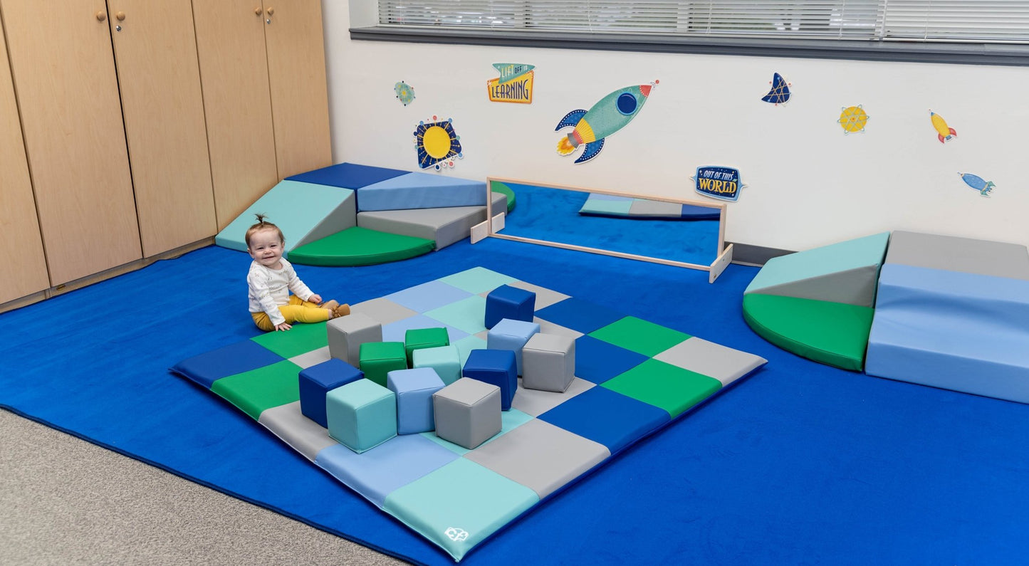 Children's Factory Patchwork Mat and Block Set - Tranquility (CF805-206) - SchoolOutlet