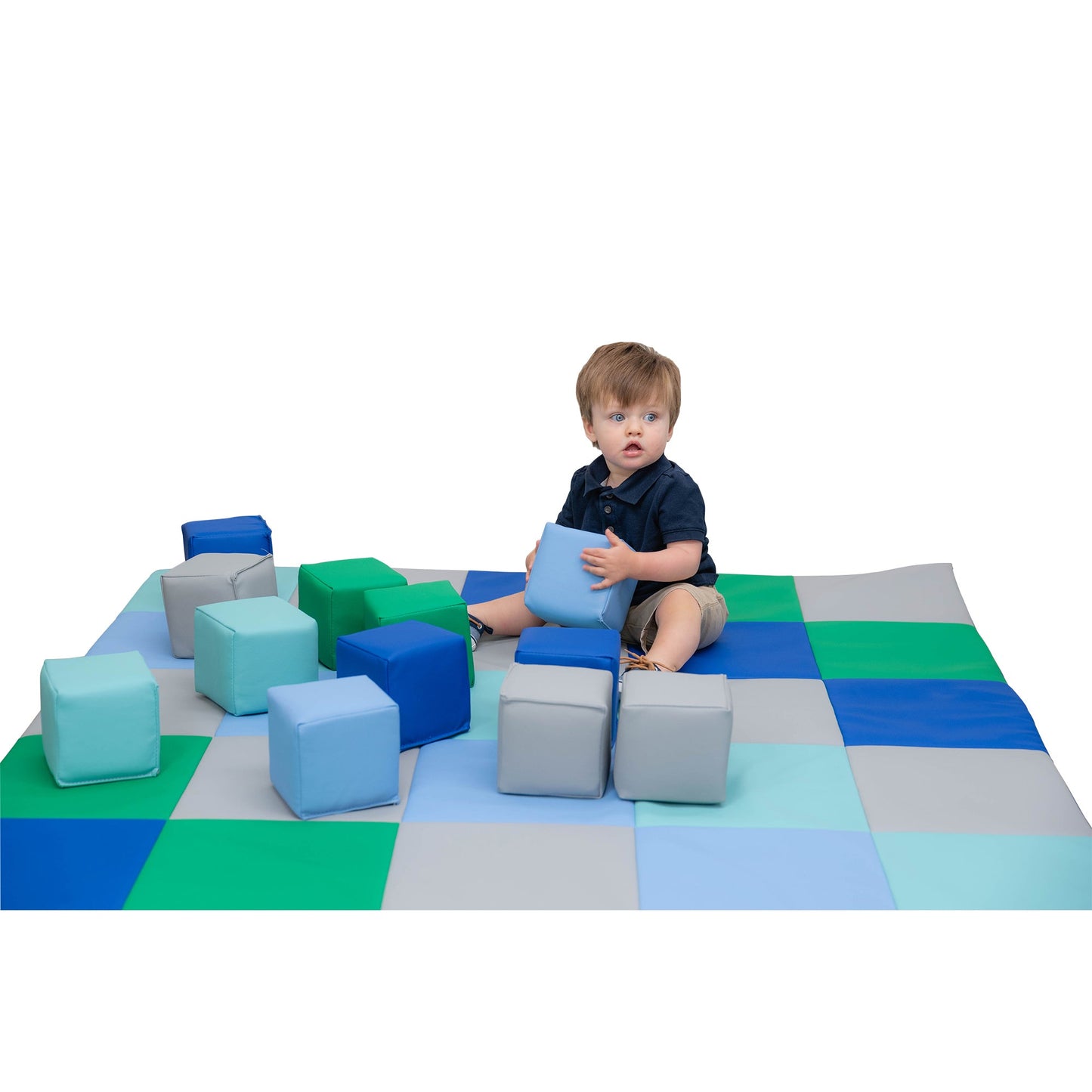 Children's Factory Patchwork Mat and Block Set - Tranquility (CF805-206) - SchoolOutlet