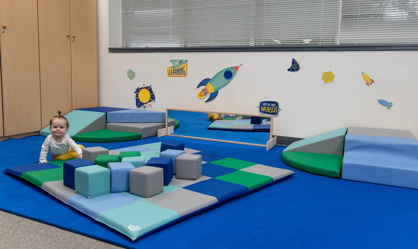 Children's Factory Patchwork Mat and Block Set - Tranquility (CF805-206) - SchoolOutlet