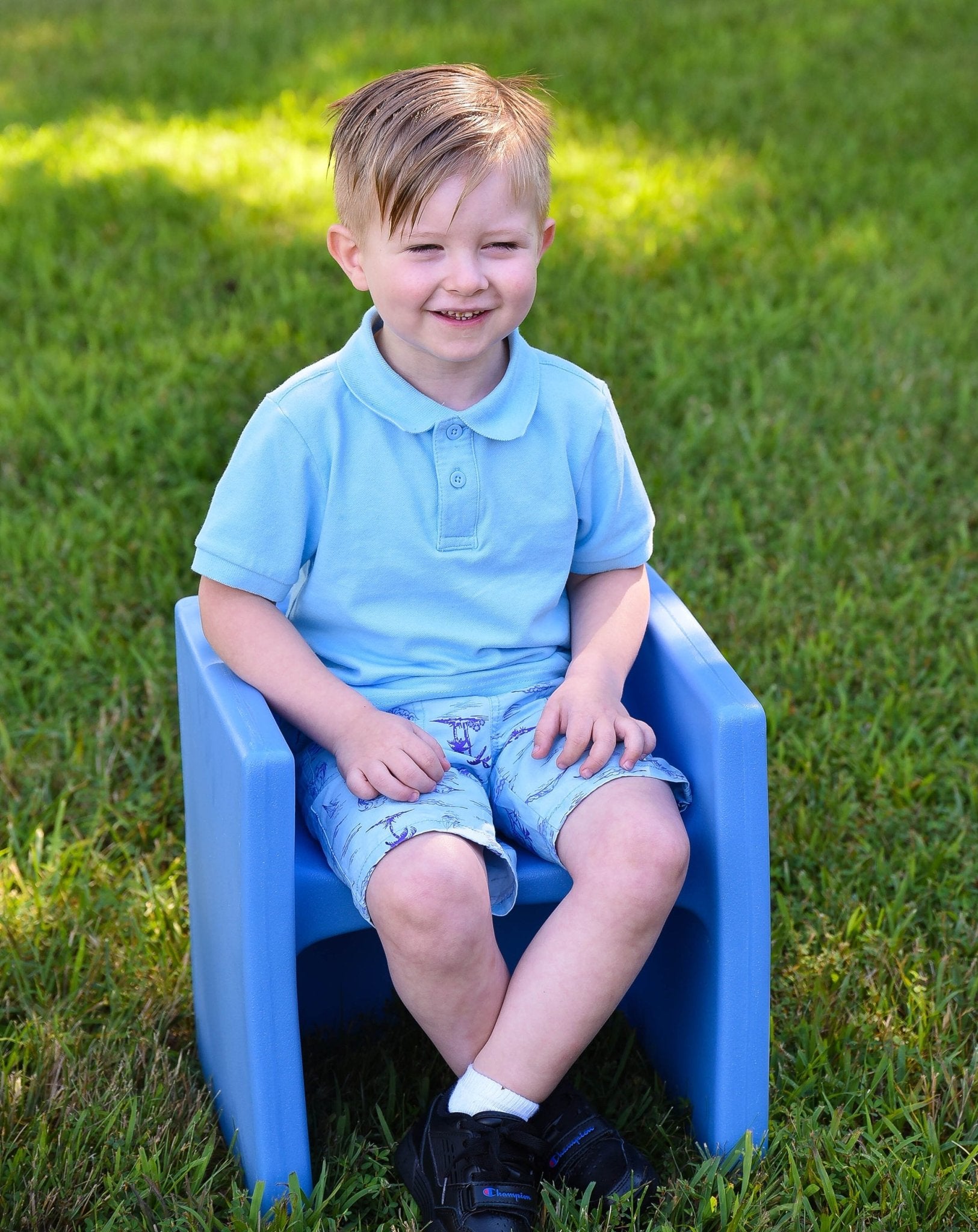 Children's Factory Cube Chair - Sky Blue (CF910-013) - SchoolOutlet