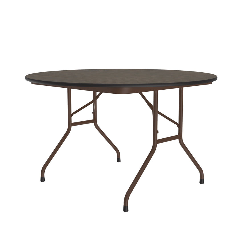 Correll - Fixed Height Econoline Round Melamine Top Folding Table - 48" Dia x 29" H (CF48MR - XX) - SchoolOutlet