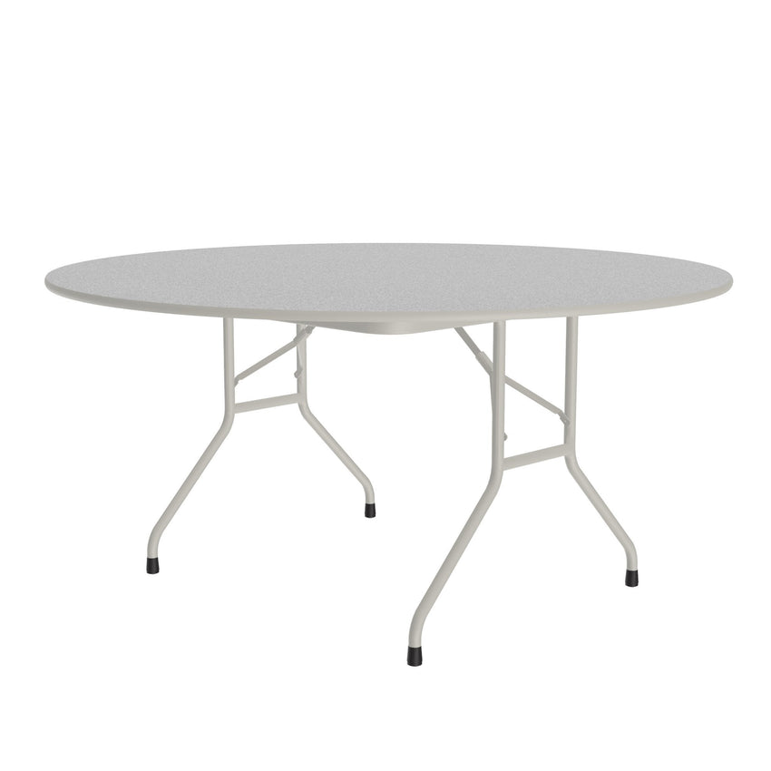 Correll - Fixed Height Econoline Round Melamine Top Folding Table - 60" Dia x 29" H (CF60MR - XX) - SchoolOutlet