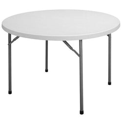 Correll - CP Series Round Plastic Folding Table - 48" Dia x 29" H -Gray Granite/Black Frame (CP48-23)