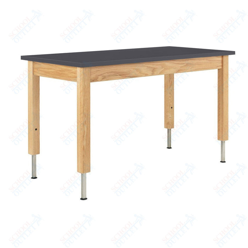 Diversified Woodcrafts Adjustable Wooden Leg Science Table - 48" W x 24" D - SchoolOutlet