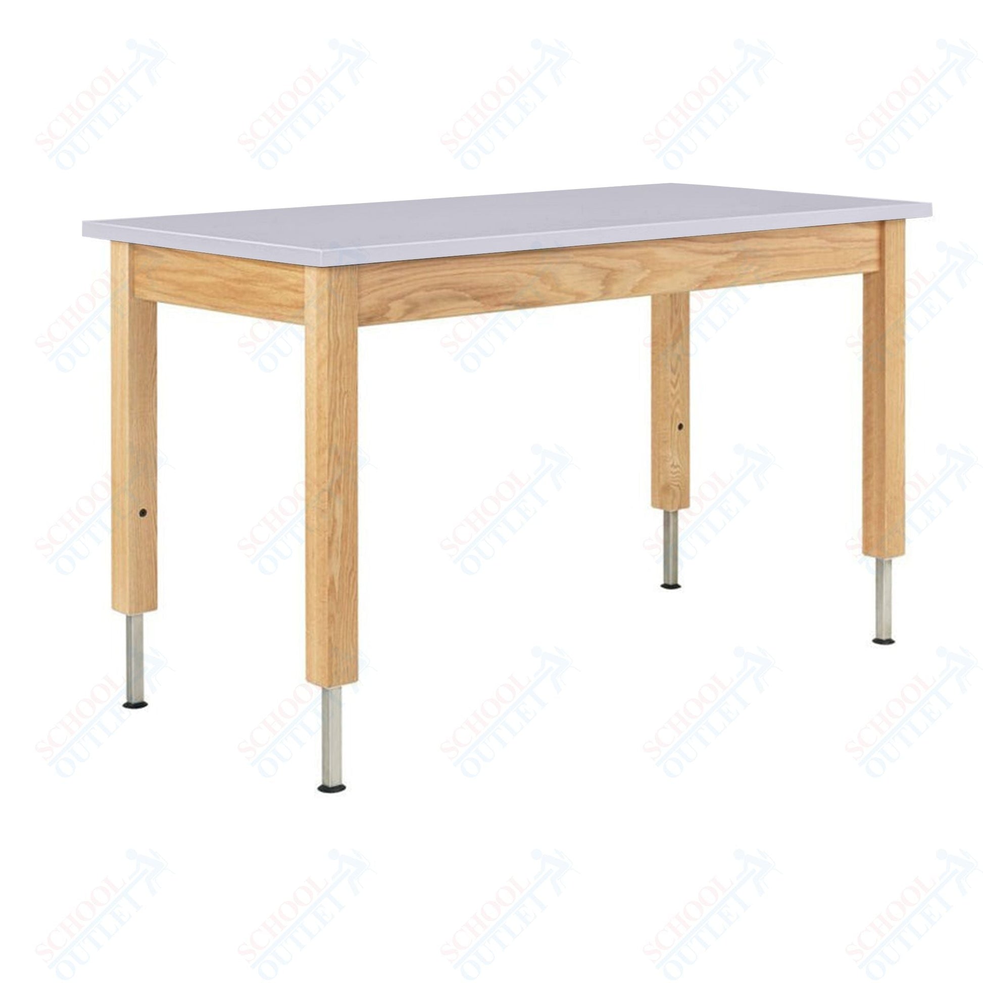Diversified Woodcrafts Adjustable Wooden Leg Science Table - 48" W x 24" D - SchoolOutlet