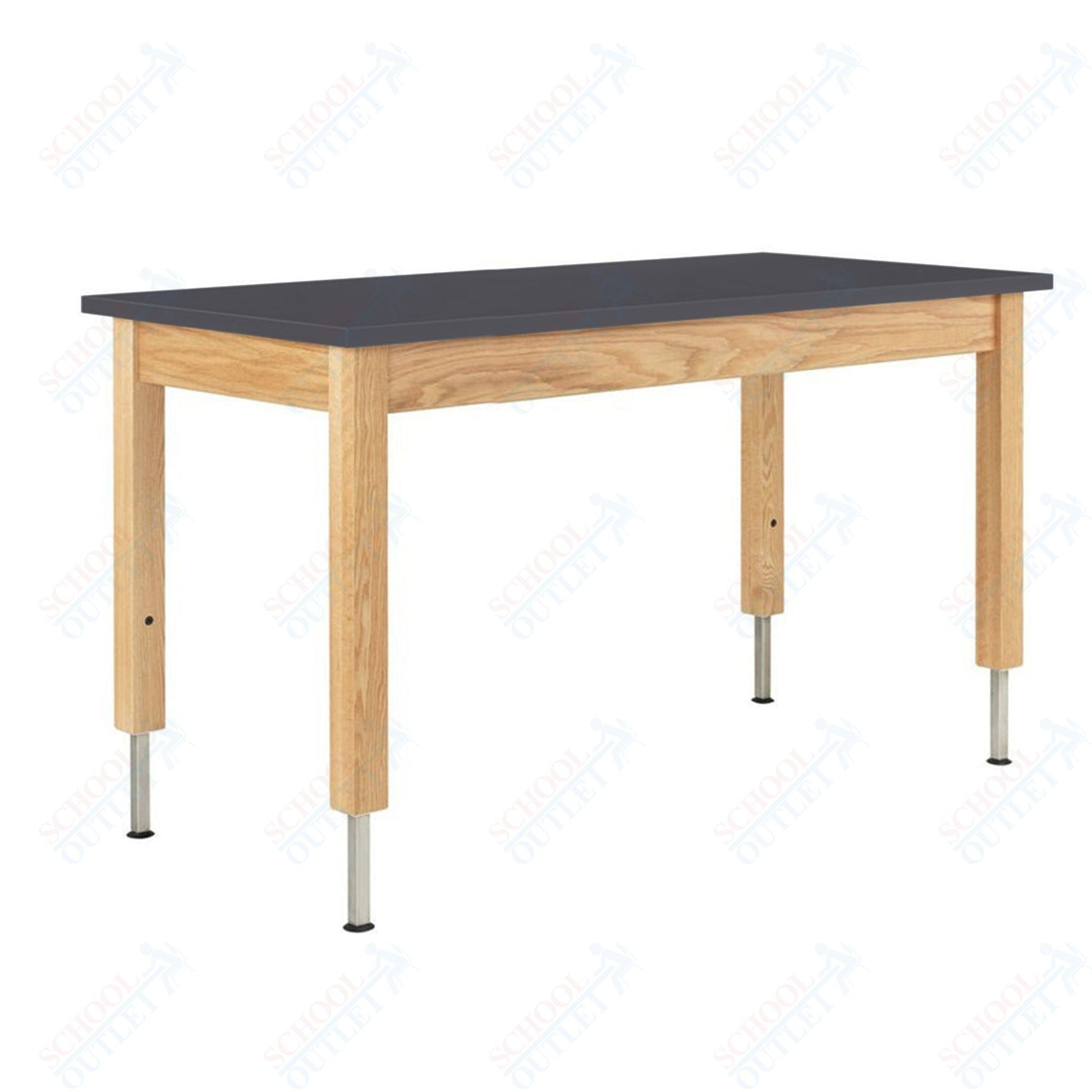 Diversified Woodcrafts Adjustable Wooden Leg Science Table - 54" W x 24" D - SchoolOutlet