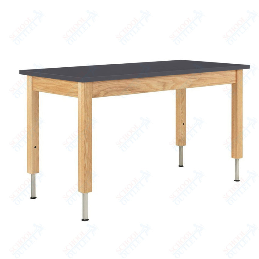 Diversified Woodcrafts Adjustable Wooden Leg Science Table - 54" W x 24" D - SchoolOutlet