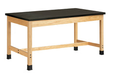 Diversified Woodcrafts Science Table - Plain Apron - 54" W x30" D - Solid Wood Frame and Adjustable Glides