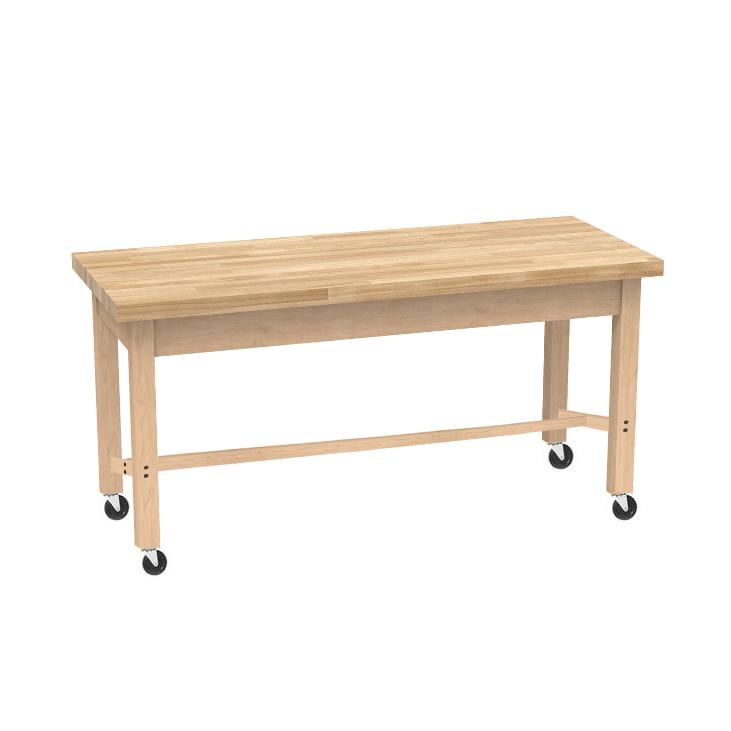 Diversified Woodcrafts Science Table - Plain Apron - 72" W x 42" D - Solid Wood Frame and Adjustable Glides - SchoolOutlet