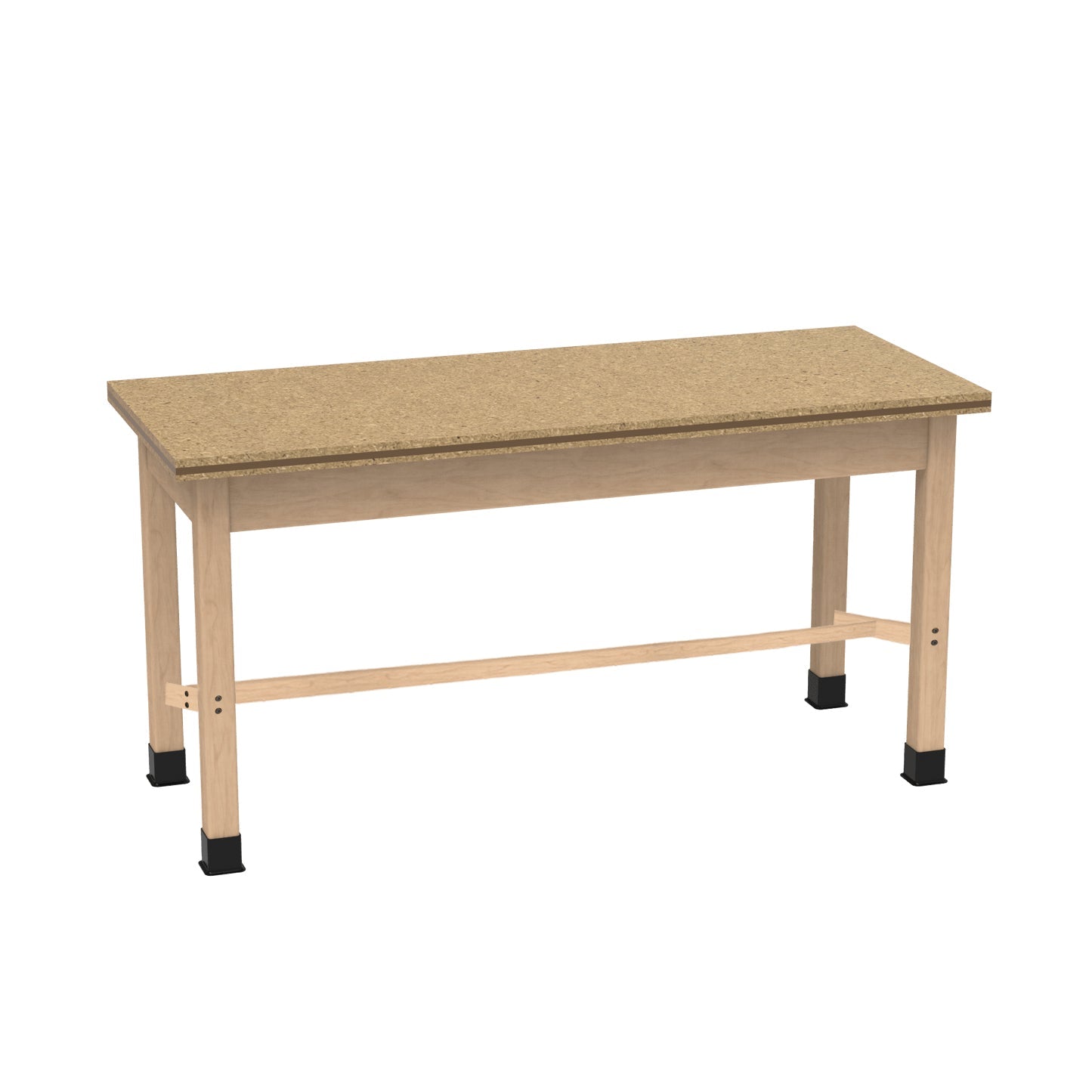 Diversified Woodcrafts Science Table - Plain Apron - 72" W x 42" D - Solid Wood Frame and Adjustable Glides - SchoolOutlet