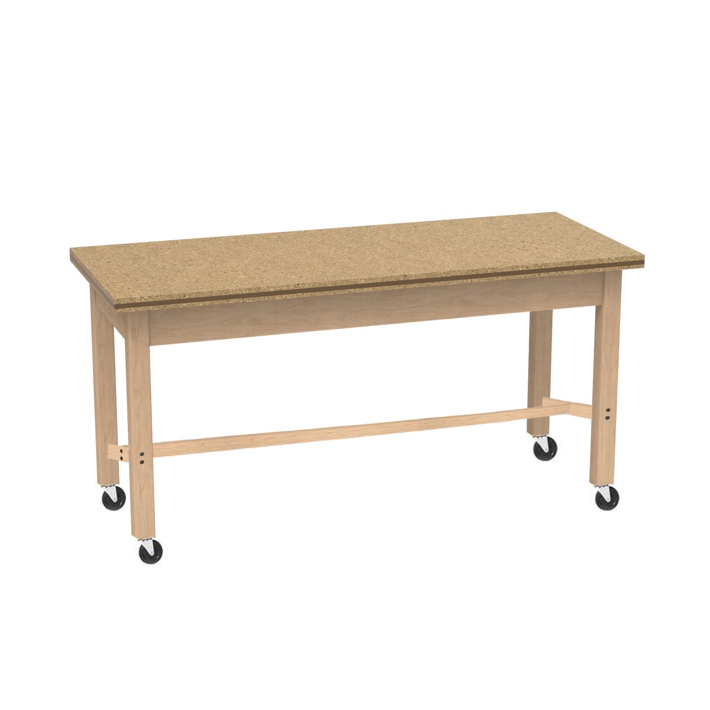 Diversified Woodcrafts Science Table - Plain Apron - 72" W x 42" D - Solid Wood Frame and Adjustable Glides - SchoolOutlet