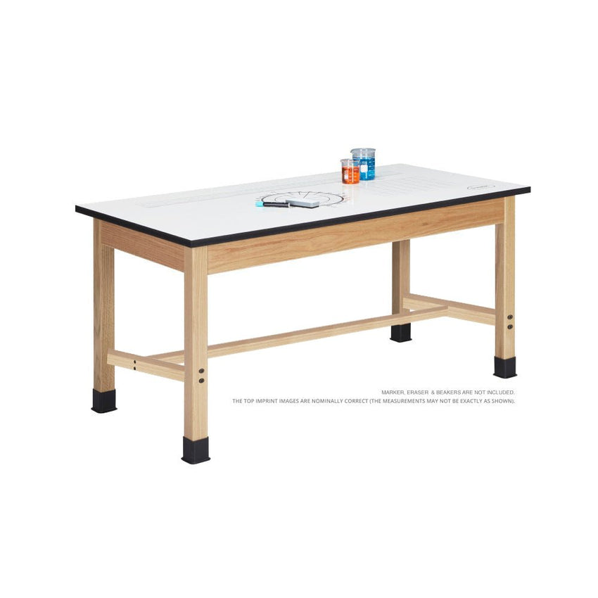 Diversified Woodcrafts Science Table - Plain Apron - 72" W x 42" D - Solid Wood Frame and Adjustable Glides - SchoolOutlet