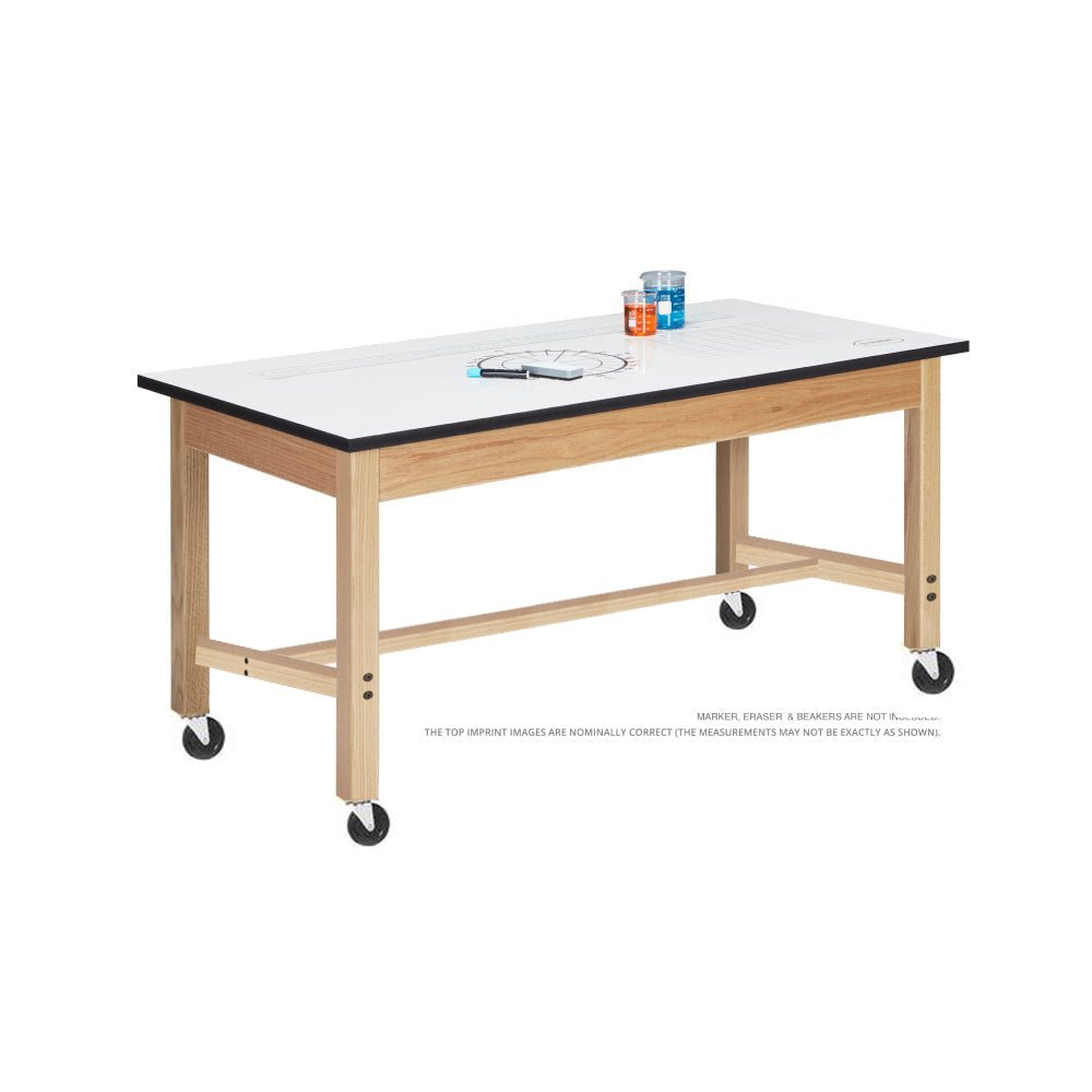 Diversified Woodcrafts Science Table - Plain Apron - 72" W x 42" D - Solid Wood Frame and Adjustable Glides - SchoolOutlet