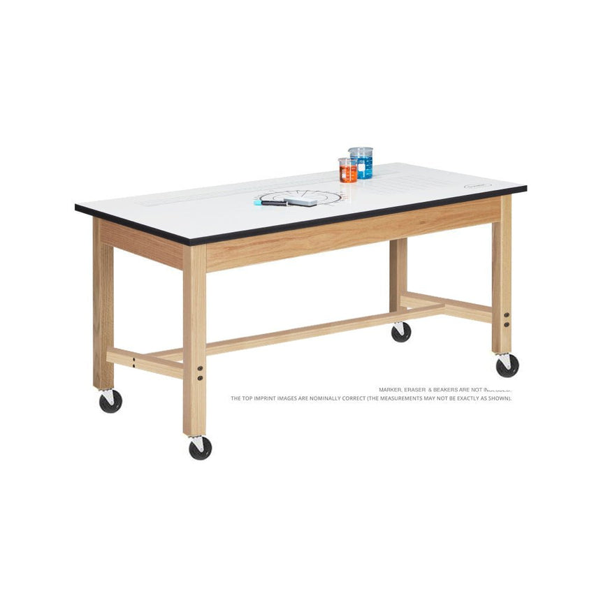 Diversified Woodcrafts Science Table - Plain Apron - 54" W x 42" D - Solid Wood Frame and Adjustable Glides - SchoolOutlet