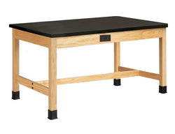 Diversified Woodcrafts Science Table - Plain Apron - 60" W x 42" D - Solid Wood Frame and Adjustable Glides