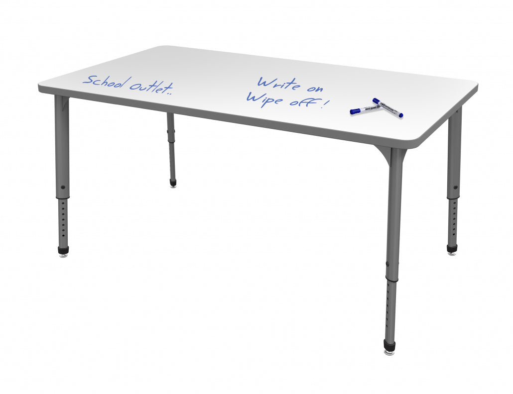 Marco Apex Series Rectangle Preschool Activity Table w/ Dry Erase HPL Top 30" x 48" Adj Height 17"-24" (38-2236-DB)