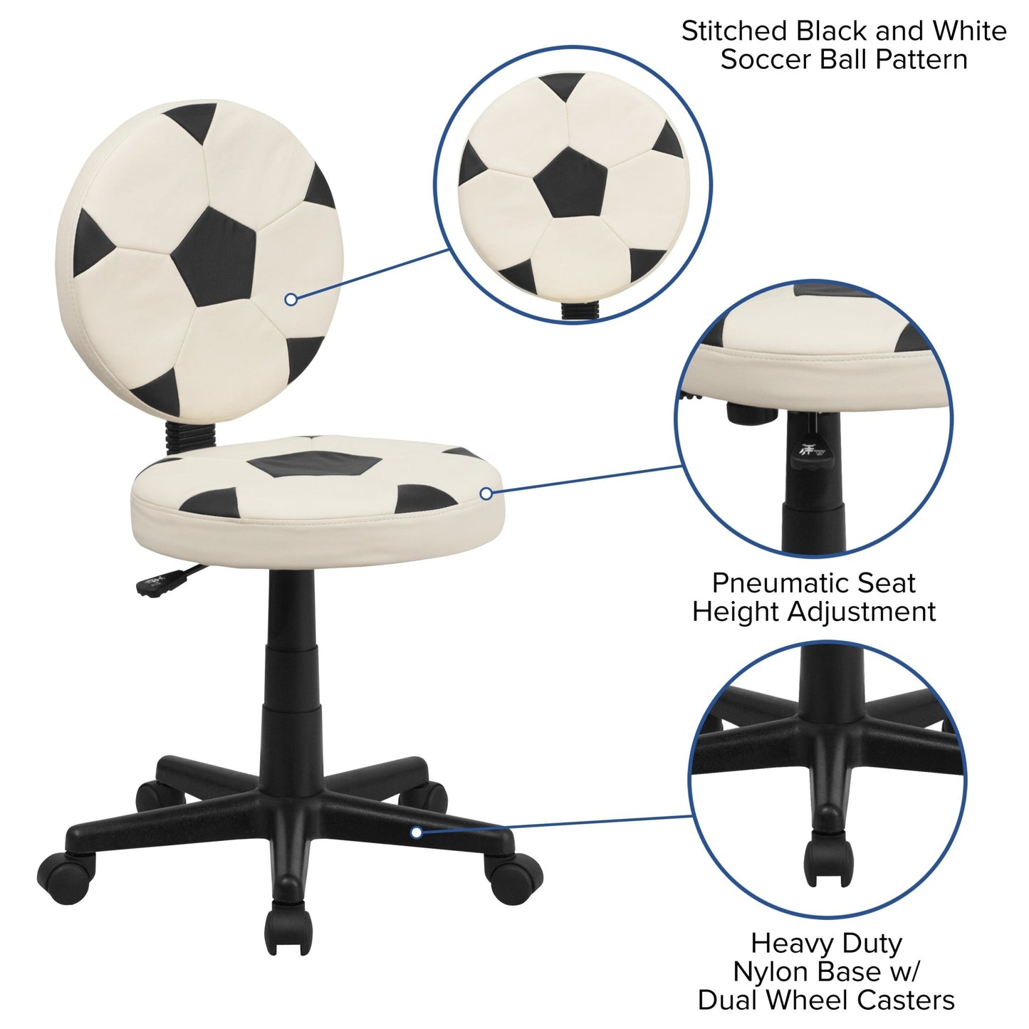 Billy Soccer Swivel Task Office Chair by Flash Furniture - SchoolOutlet