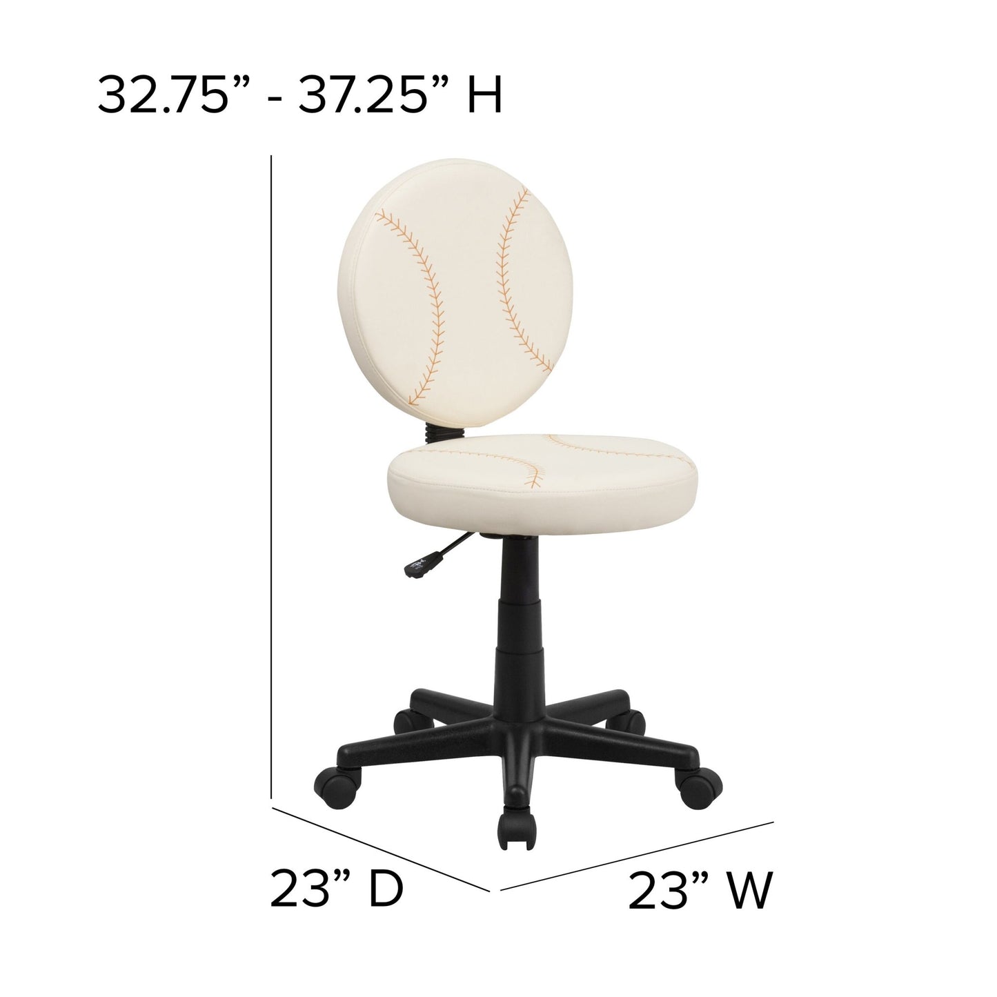 Jonathan Baseball Swivel Task Office Chair by Flash Furniture - SchoolOutlet