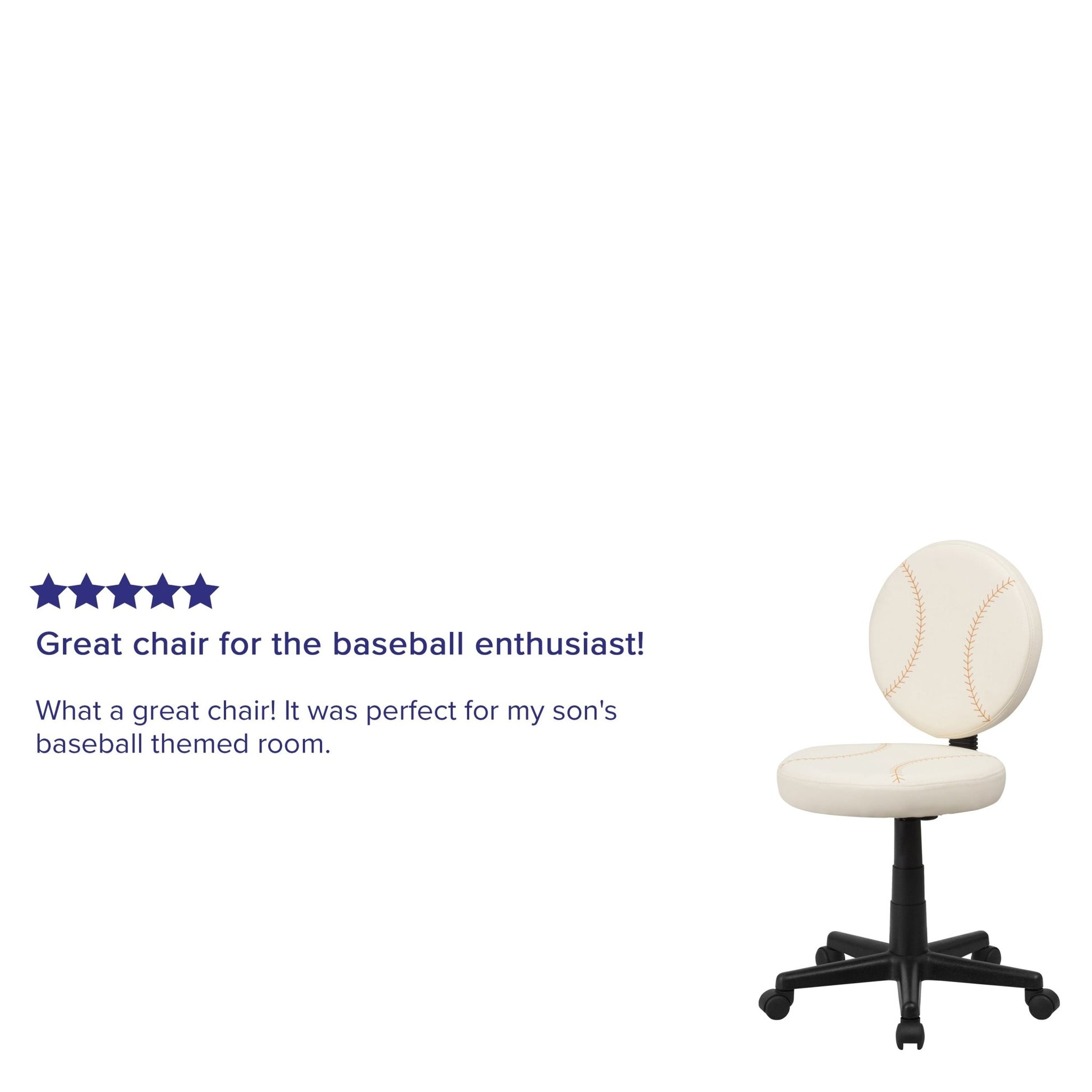 Jonathan Baseball Swivel Task Office Chair by Flash Furniture - SchoolOutlet