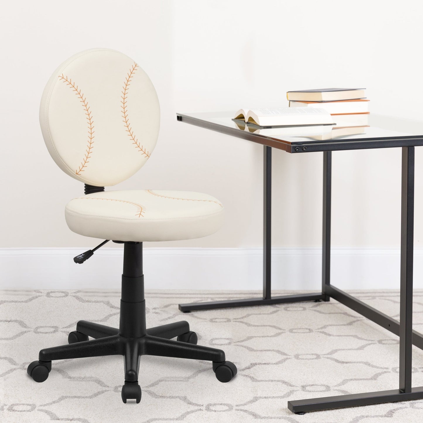 Jonathan Baseball Swivel Task Office Chair by Flash Furniture - SchoolOutlet